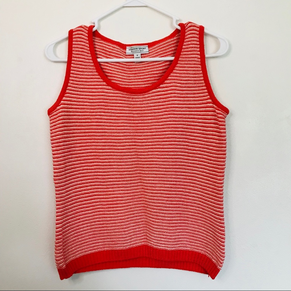 ST. John Sport orange wool preppy sweater vest